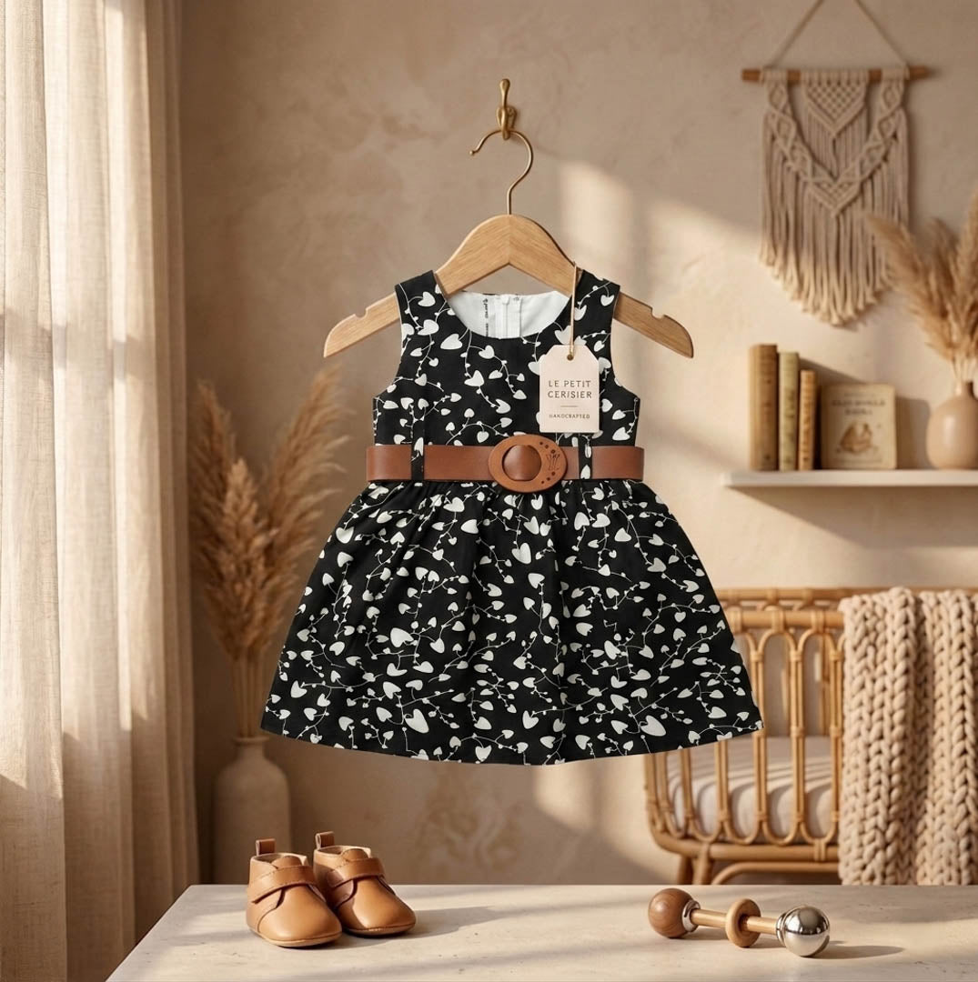 Robe Fille Élégante à Motifs Cœurs