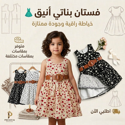 Robe Fille Élégante à Motifs Cœurs
