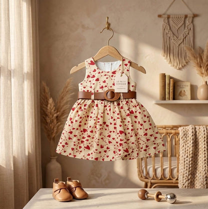 Robe Fille Élégante à Motifs Cœurs