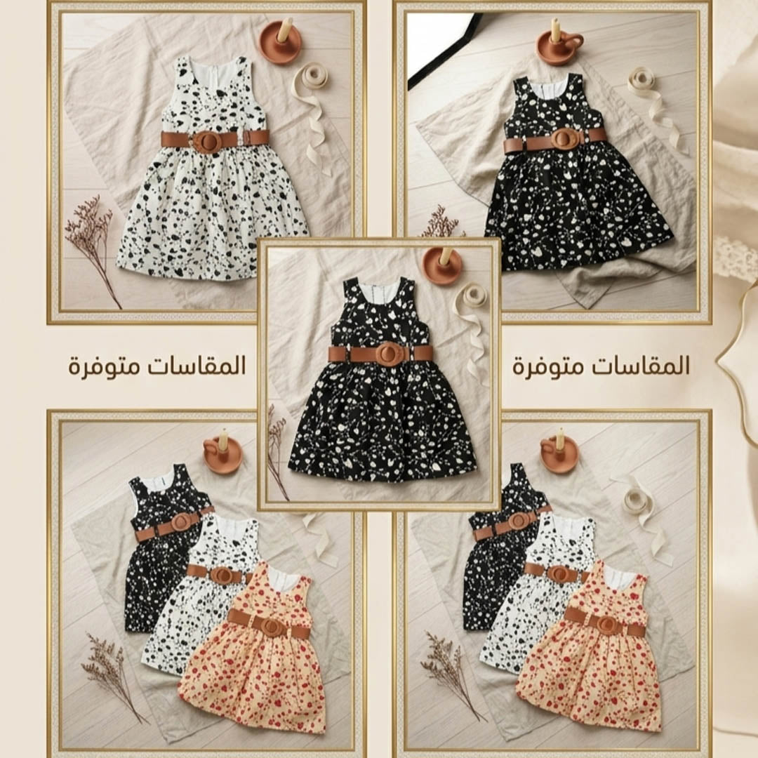 Robe Fille Élégante à Motifs Cœurs