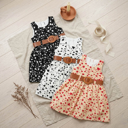 Robe Fille Élégante à Motifs Cœurs