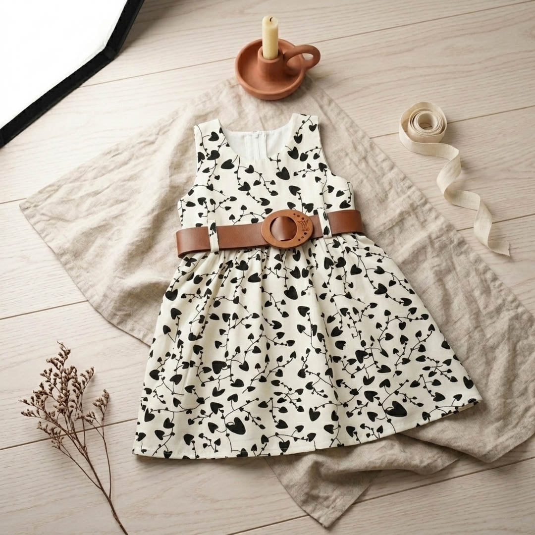 Robe Fille Élégante à Motifs Cœurs