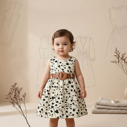 Robe Fille Élégante à Motifs Cœurs