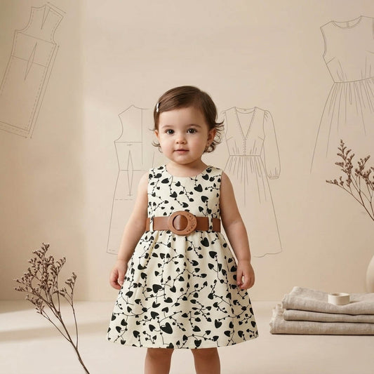 Robe Fille Élégante à Motifs Cœurs