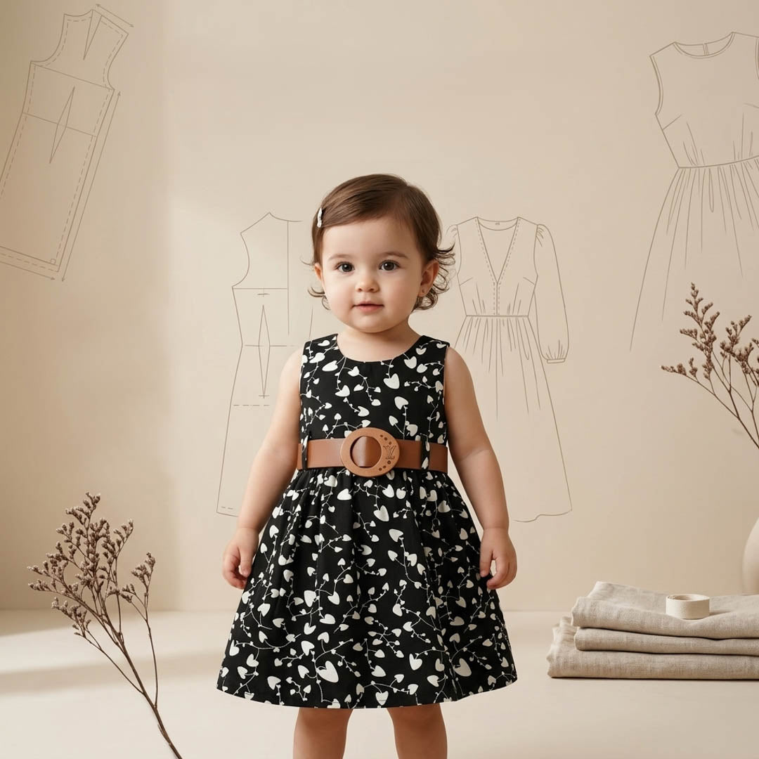 Robe Fille Élégante à Motifs Cœurs